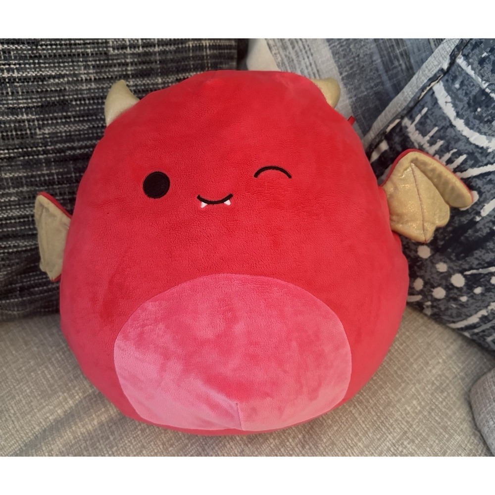 Squishmallows Karlie the Red Devil Bat Halloween Edition 12" Kellytoy 2023 EUC!
